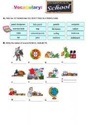 English Worksheet: School