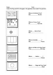 English Worksheet: Where are you from?