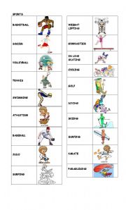 English Worksheet: Sports Vocabulary for Kids