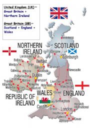 English Worksheet: british isles map