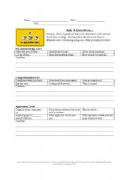 English worksheet: Writing Leveled Questions