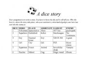 English Worksheet: A dice story