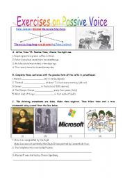 English Worksheet: Exercises on Passive Voice