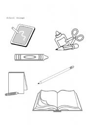 English Worksheet: School things