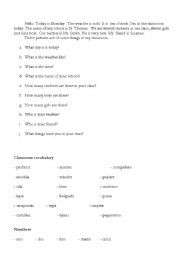 English worksheet: school