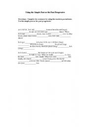 English Worksheet: Using the Simple Past or the Past Progressive