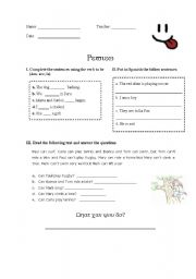 English worksheet: basic grammar review