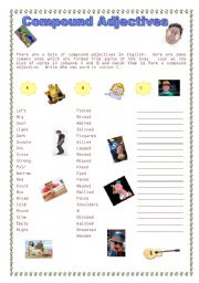 English Worksheet: Compound Adjectives