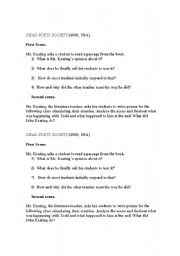 English Worksheet: Dead Poets Society Movie