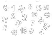 English Worksheet: Color the numbers 