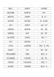 English worksheet: Clothes