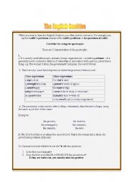 English Worksheet: The English Genitive