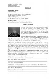 English Worksheet: volcanoes