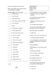 English Worksheet: Idioms