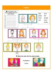 English Worksheet: Family