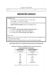 English Worksheet: Reported Speech