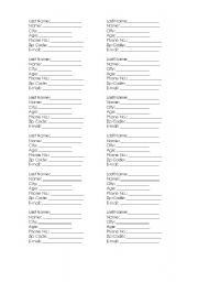 English worksheet: Interview your friend