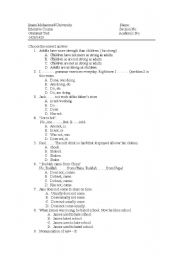 English Worksheet: generla test on verbs