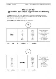 English worksheet: the use of did