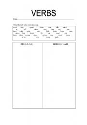 English worksheet: VERBS