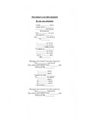 English Worksheet: Lyrics - She doesnt live here anymore - JJ Johanson