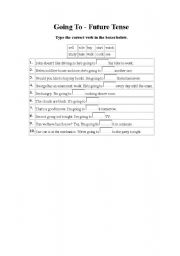 English worksheet: be going to/will