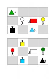 English Worksheet: Bingo: Colors & Shapes