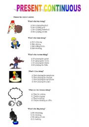 English Worksheet: Present Continuous-(part 1)