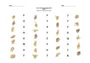 English Worksheet: American Sign Language ABC 