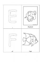 English worksheet: alphabet flash cards, efgh