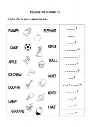 English Worksheet: The alphabet (part 1)