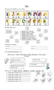 English Worksheet: Test