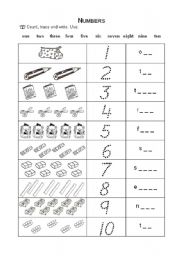 English Worksheet: Numbers