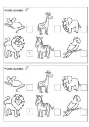 English Worksheet: Animals-listening