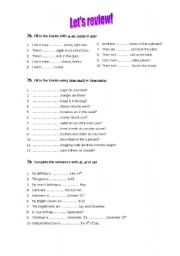 English Worksheet: Lets review!