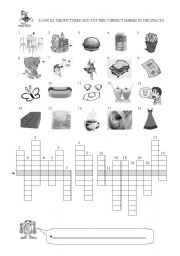 English Worksheet: picture puzzle for beginners
