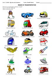 English Worksheet: Transportation