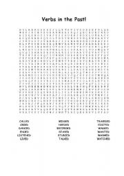 Wordsearch Puzzle - Verbs in the past