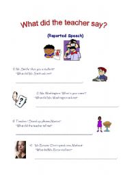 English Worksheet: Reported speech