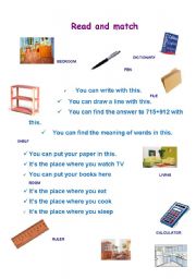 English worksheet: Read and match