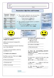 English Worksheet: Possessives: adjectives and pronoun