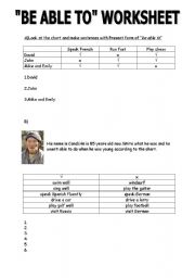 English Worksheet: Be able to worksheet