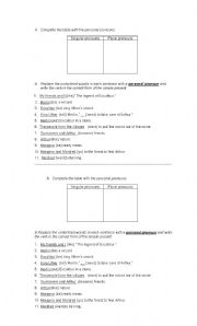 English worksheet: Personal Pronoun Practice