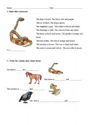 English worksheet: ANIMALS