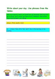 English Worksheet: DAILY ROUTINE