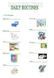 English Worksheet: daily routines