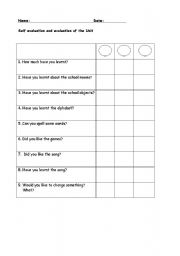 English Worksheet: self evaluation control