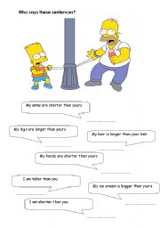 English Worksheet: bart and homer simpson