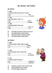 English Worksheet: My Mother and Father