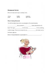 English Worksheet: Restaurant Review